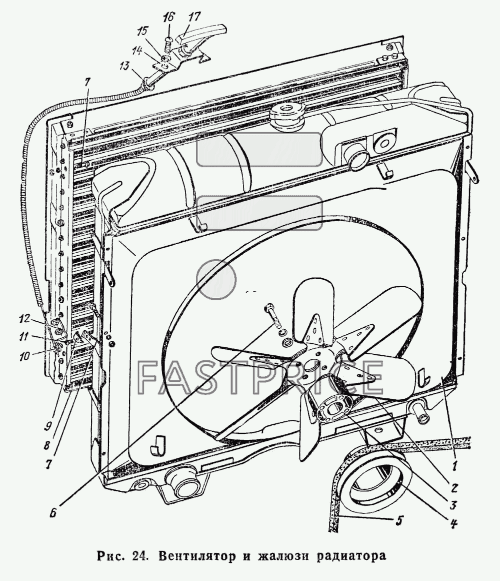 Запчасти для вентилятор и жалюзи радиатора газ-66 (Каталог 1983 г.) -  ФастПрайс