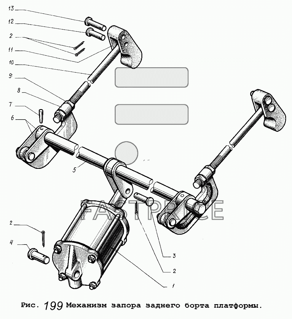 Запчасти для механизм запораа заднего борта платформы МАЗ-5516 - ФастПрайс