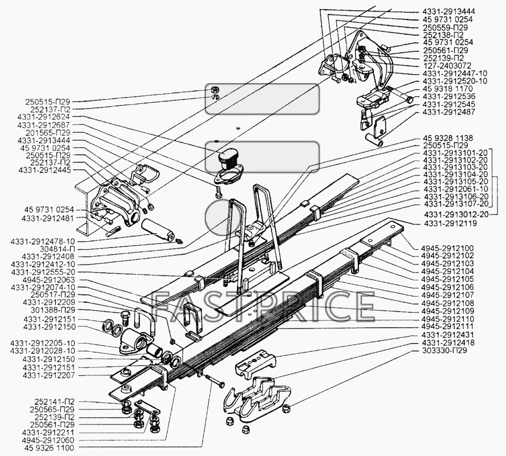 Запчасти для задняя подвески автомобиля зил-433110 ЗИЛ-433110 - ФастПрайс